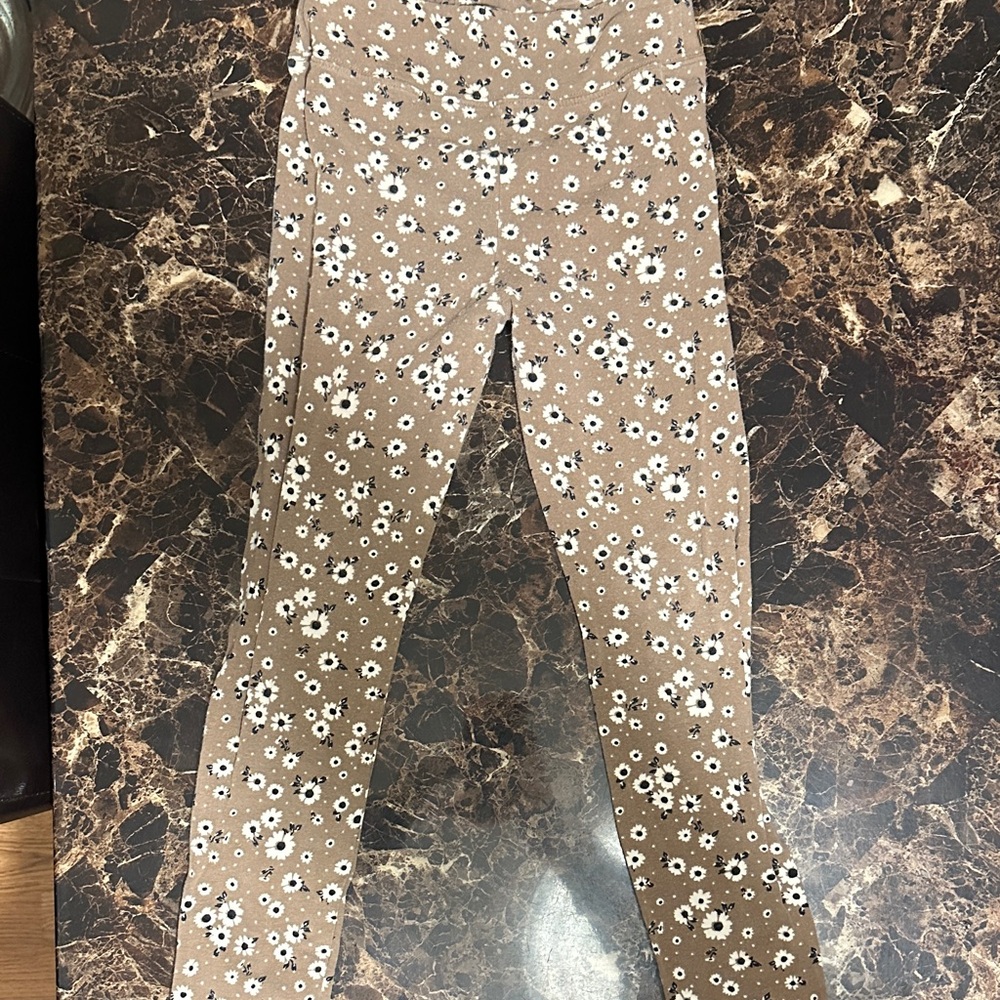 art class Brown Floral Kids Leggings